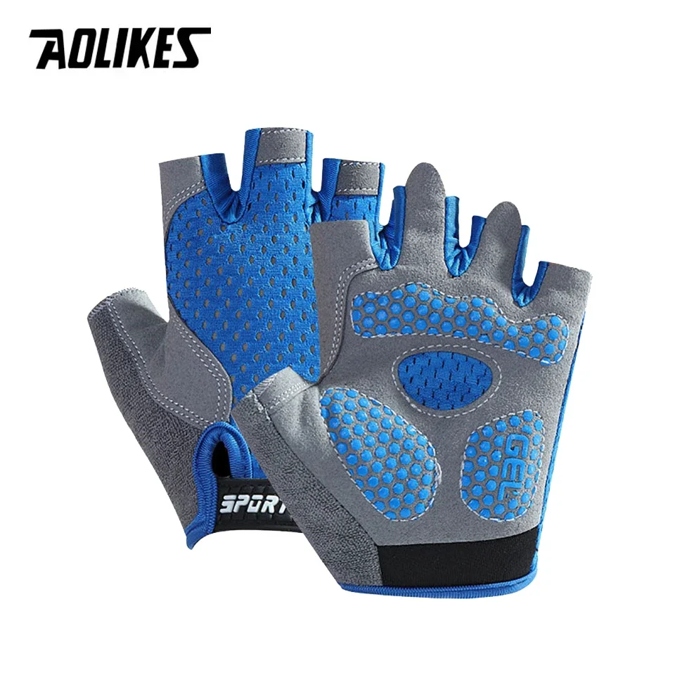 AOLIKES Half Finger Kids Cycling Gloves - Shockproof Child Balance Bike Bicycle Glove for Boys Girls