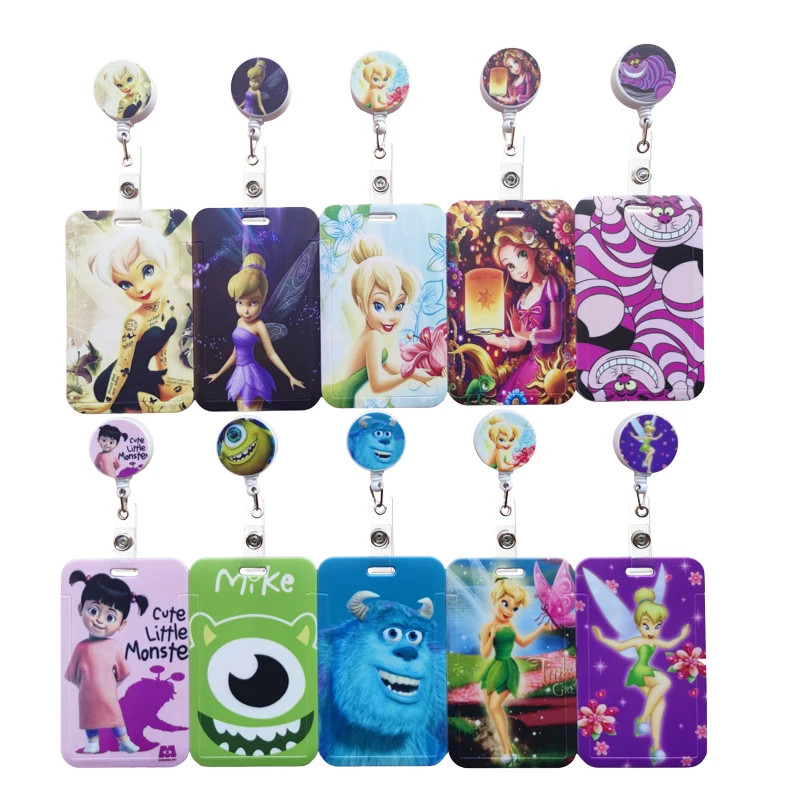 Disney New Retractable Clip Card Holder Women Business Badge Case Reel Buckle Men Cardholder Doctor Nurse Hang Credential holder