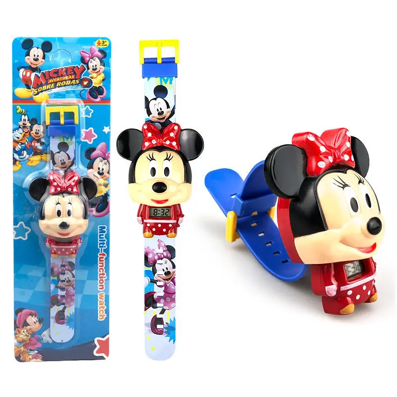 Relojes electrónicos LED deportivos para niños, reloj infantil de juguete con deformación de Mickey Mouse y Minnie