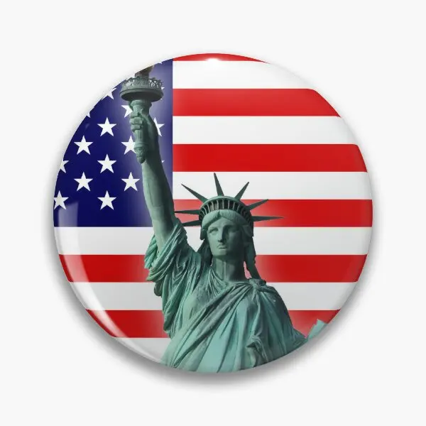 Stunning Statue Of Liberty New York Hig  Soft Button Pin Metal Cute Lapel Pin Collar Cartoon Brooch Jewelry Fashion Hat Gift