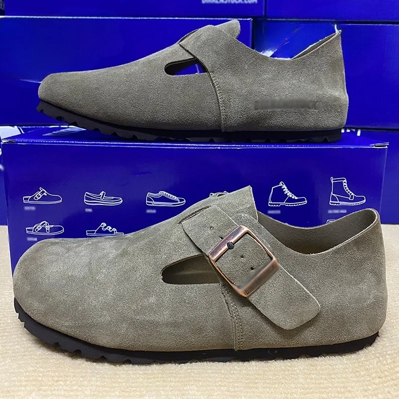 High-end all-inclusive men's and women's genuine leather cork thick-soled insole height-increasing Bokun shoes casual shoes image 3