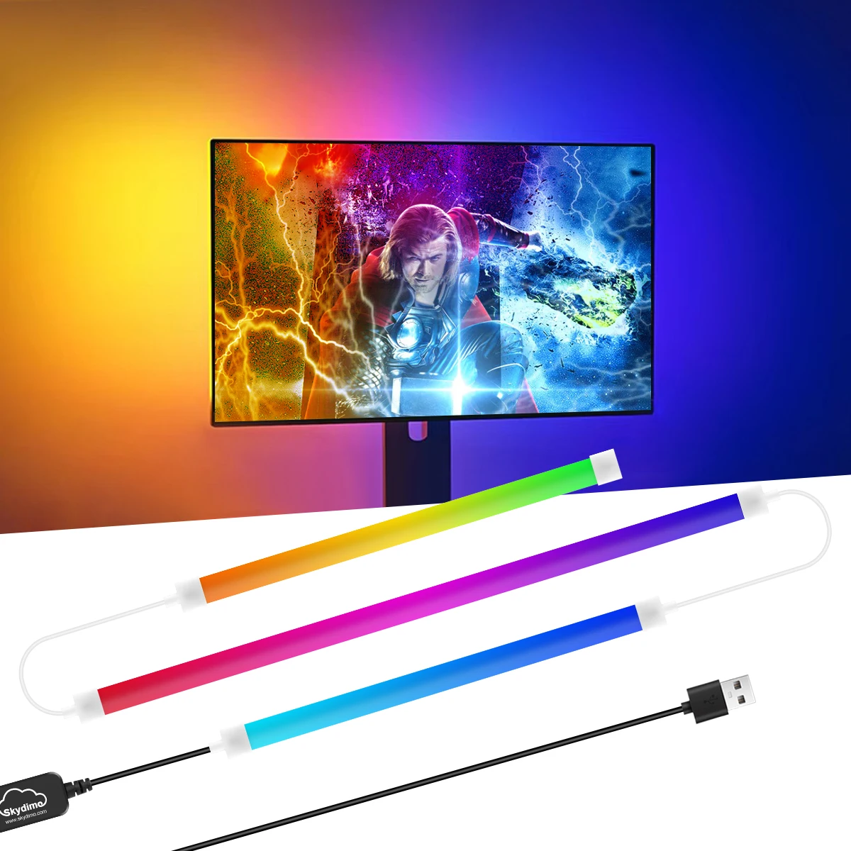 Pc תצוגה תאורה ambilight סינכרון עיצוב תאורה אחורית 5v usb שולחן עבודה rgbic מחשב צג קשיח