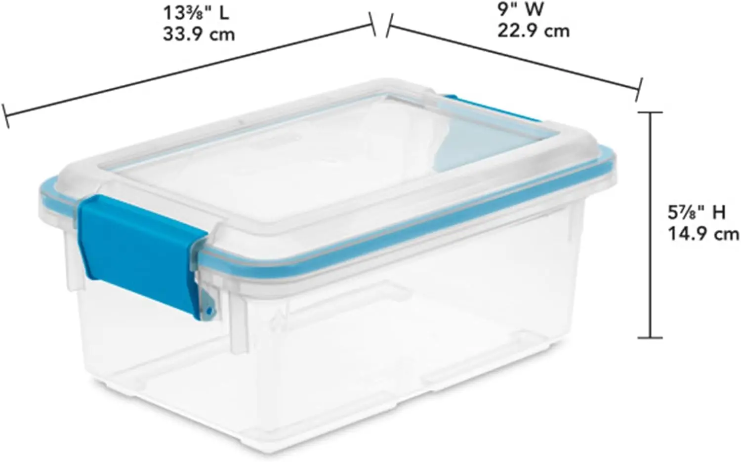 Gasket Box, Stackable Storage Bin with Latching Lid, 7.5 Quart, 18 Pack