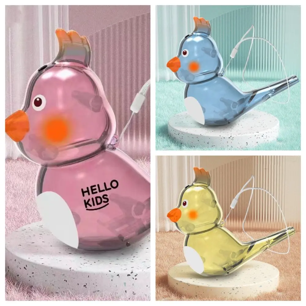 Bird Shaped Water Whistle Toy, Instrumento Musical com cordão, Transparente, Educacional