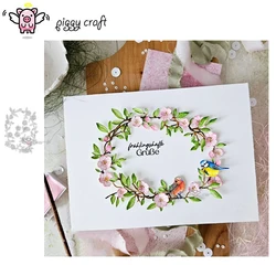 Piggy Craft metal cutting dies cut die mold Flowers leaves bird frame Scrapbook paper craft knife mould blade punch stencils die