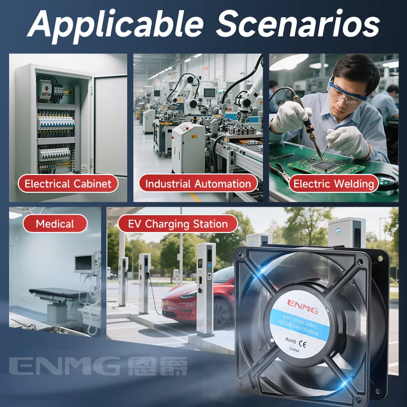 ENMG Industriale Piccolo Ventilatore Assiale Armadietto di Distribuzione Armadio di Raffreddamento Dissipazione del Calore Saldatura Elettrica Ventola Assorbente Fumo.