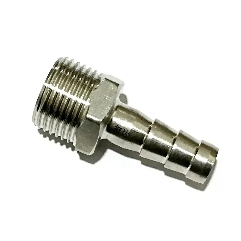 Rosca macho BSP de 1/4 "3/8" 1/2 "a 8mm 10mm 12mm, adaptador acoplador de conector de manguera de acero inoxidable 201