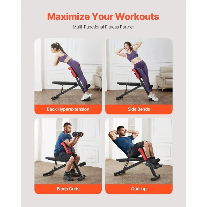 330 lb Adjustable Foldable Multipurpose Weightlifting Stool Full Body Exercise Stretch Stool Home