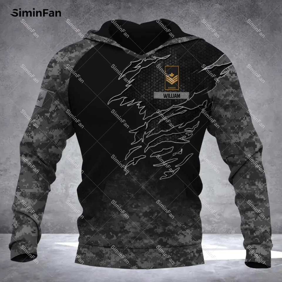 Canada SOLIDER Kỳ Cựu Cam Phối Với Tên 3D In Áo Hoodie Phối Dây Kéo Nam Chui Đầu Hoody Dây Nhảy Áo Khoác Áo Nỉ Nữ Cao