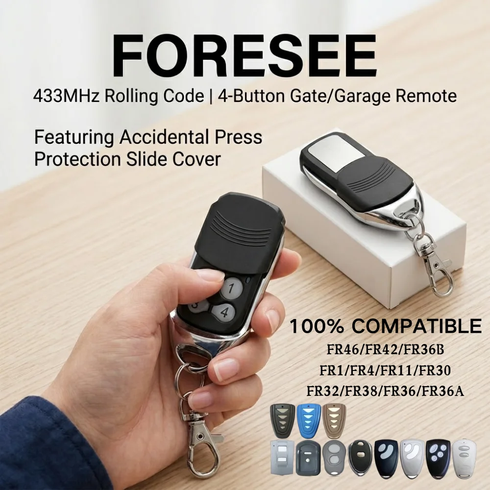 FORESEE FR36A FR36B FR36 FR38 FR30 FR11 FR4 FR1 FR46 FR42 Gate Control Remote Control Garage Door Opener 433MHz Rolling Code