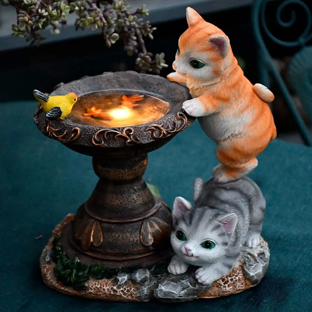 

Solar Resin Lights Outdoor crafts Animal resin statues Cat butterflies Decorative garden lights Lamp Waterproof Solar Lights