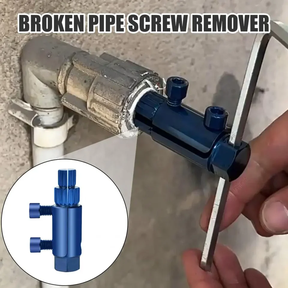 

Broken Pipe Thread Extractor Set for 1/2-3/4-1 Inch DN15/20/25 Faucet Angle Valve Thread Removal Tool Kit