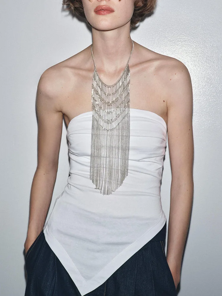 شتاء جديد غير متماثل مريح بسيط المرأة الأعلى المرحلة العرقية زي فضفاض صالح بوستير تانك Sle تصميم Faionable