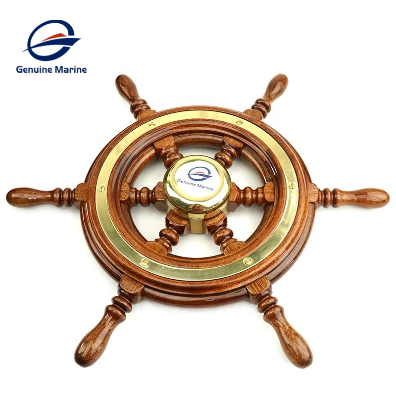 Genuine Marine Teak Wood Boat Steering Wheels Wooden of Ship Steering Wheel