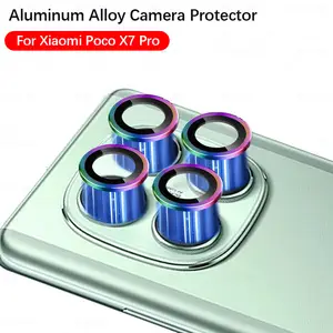Bilashmart Xiaomi Poco x7 Pro Aluminum Alloy Camera Protector Ring Pocox7Pro Poxo Little Poco X 7 Pro 5G Back Lens Ring Tempered Glass