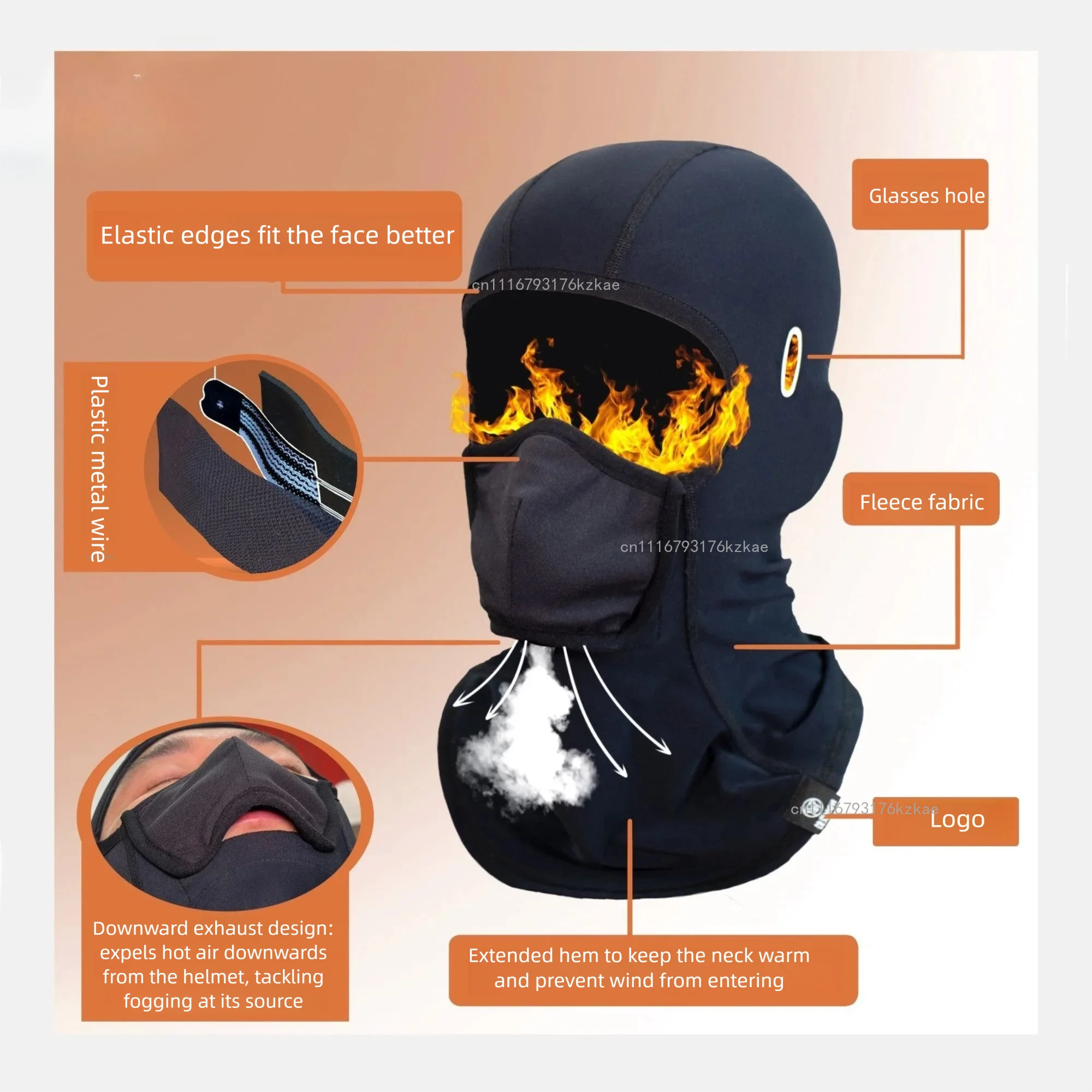 Winter Warm Cycling Mask Breathable Thermal Biking Mask Windproof Motorcycle Helmet Balaclava Neck Cover Men Women Ski Mask