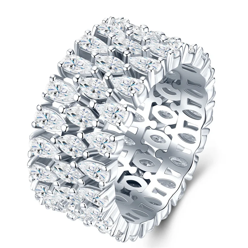 

ZFSILVER Модное классическое высококачественное кольцо из серебра 925 пробы с муассанитом, полым дизайном и подвеской в форме капли, женские украшения, подарок для вечеринки R15768