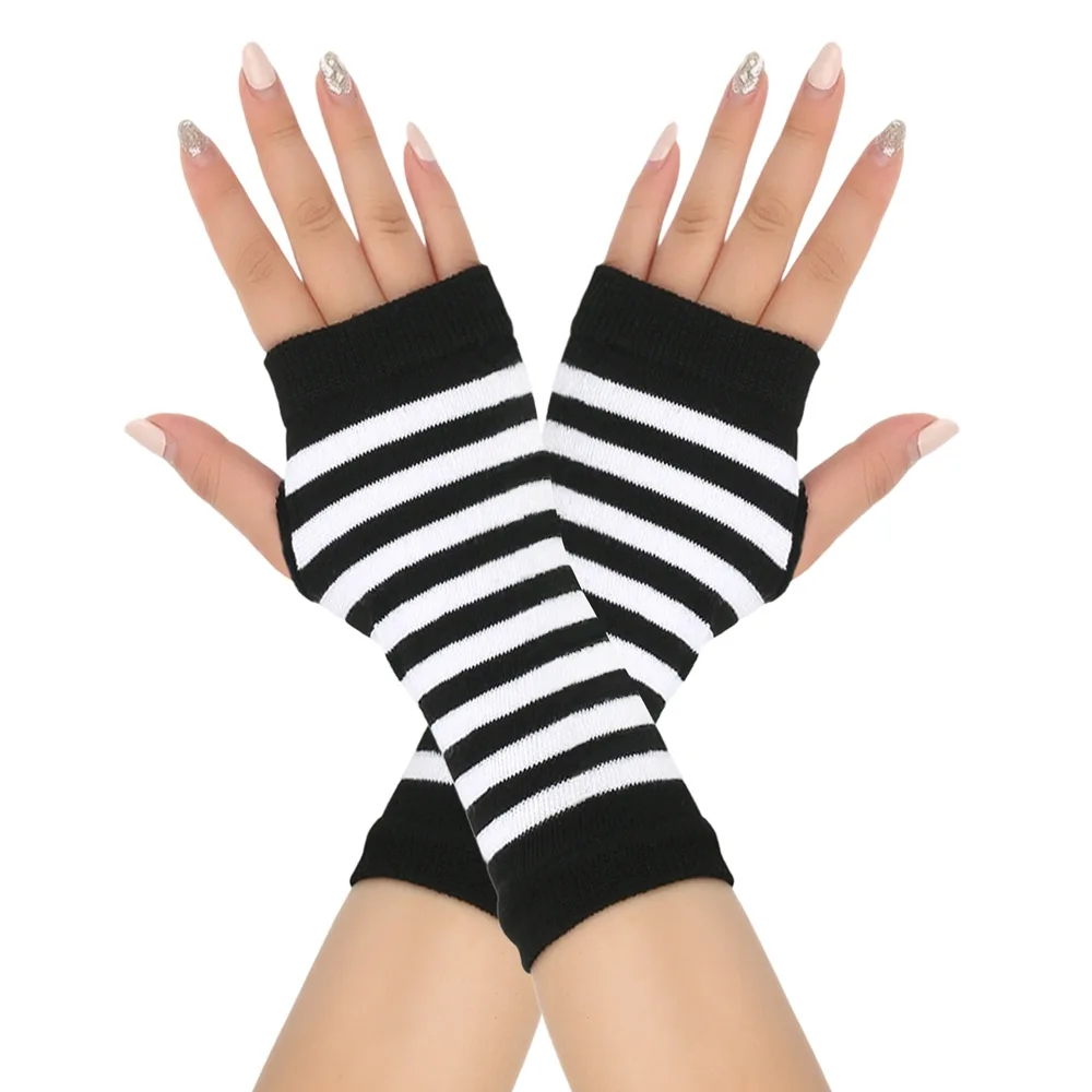 Neue Halbfinger-Sport-Handschuhe mit offenen Fingern, gestrickt, kurz, für Herren und Damen, Herbst/Winter, dünne DIY-Armabdeckung – Detail 21