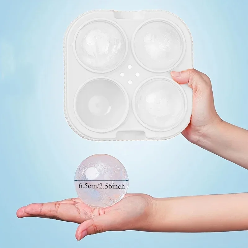 6.5cm 3D Big Round Sphere High Balls Creative Ice Cube Mold Silicone Ice Ball Maker Large Ice Shape Cube Mold Tray