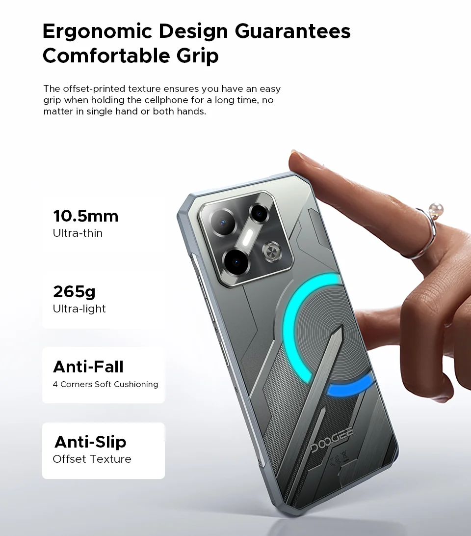 DOOGEE Blade GT Pro 5G Rugged Phone 6.72'' 12GB 512GB 100MP AI Camera 5800mAh Battery LED light Effect Smartphone