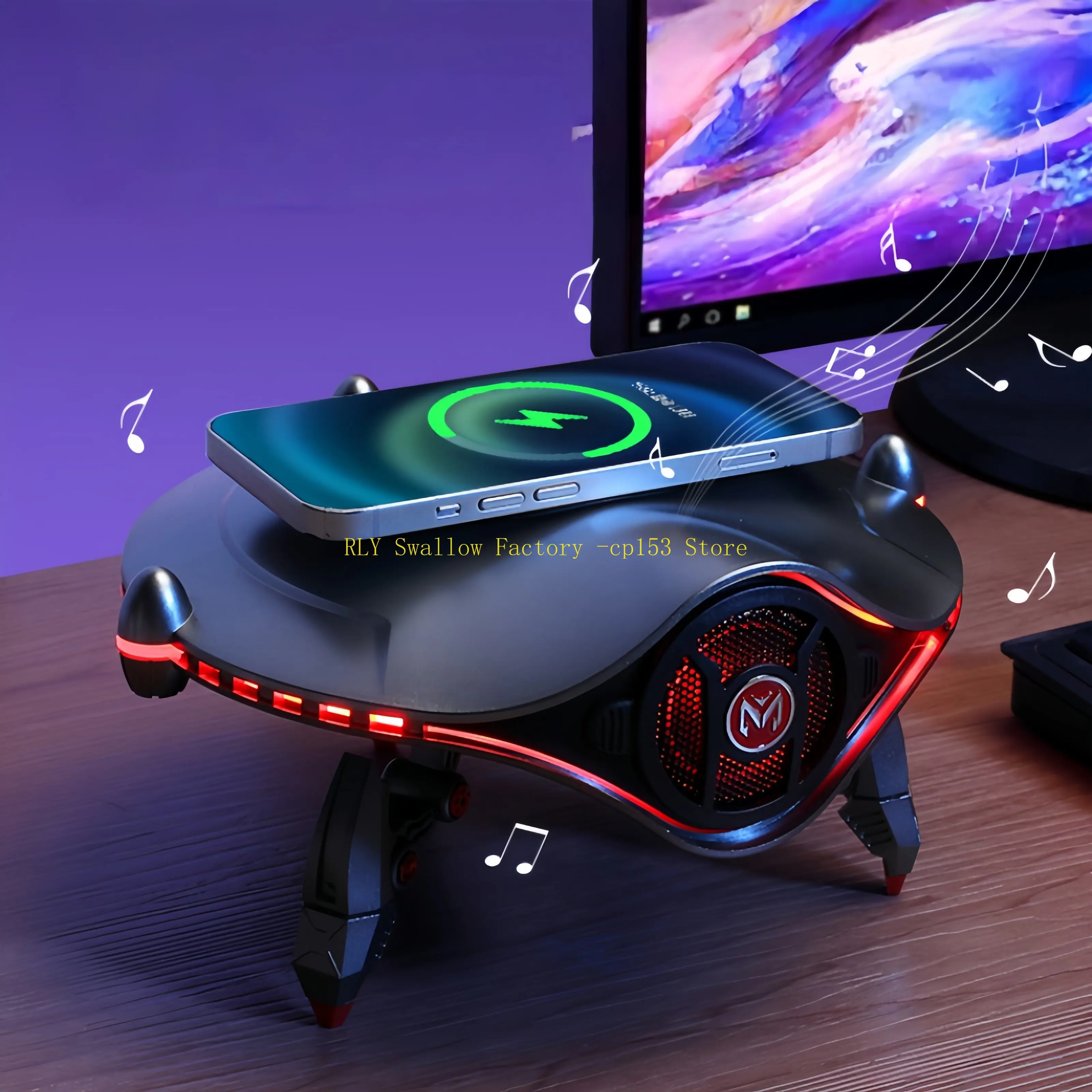Cyber Mecha Bluetooth Audio Wireless Fast Charging Ambient Light E-sports Desktop Ornament
