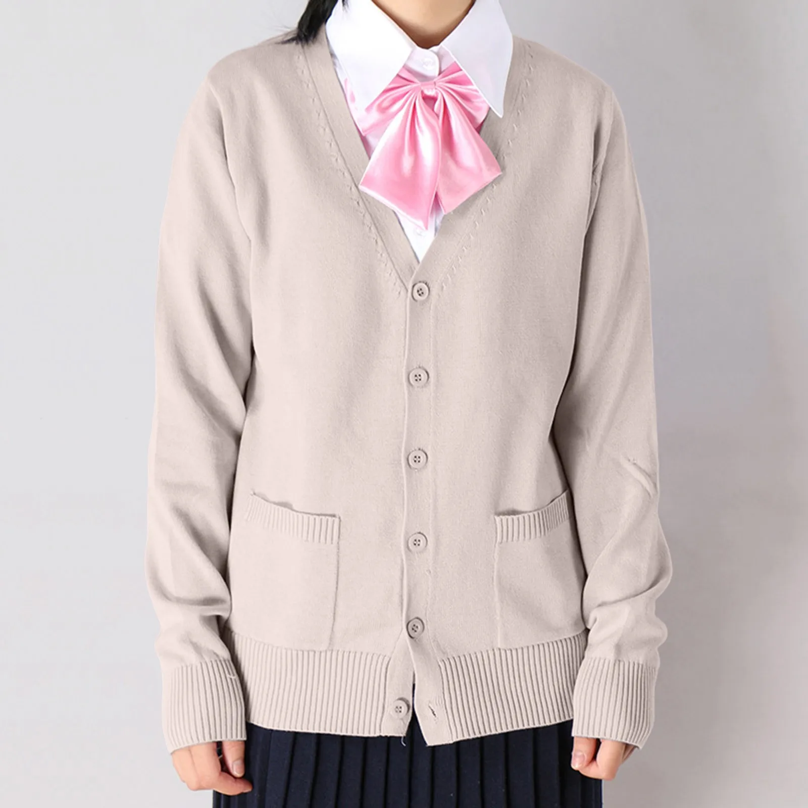 Pull scolaire japonais multicolore pour filles, pull en coton à col en V, uniformes JK, cardigan cosplay étudiant, printemps et automne, 100%