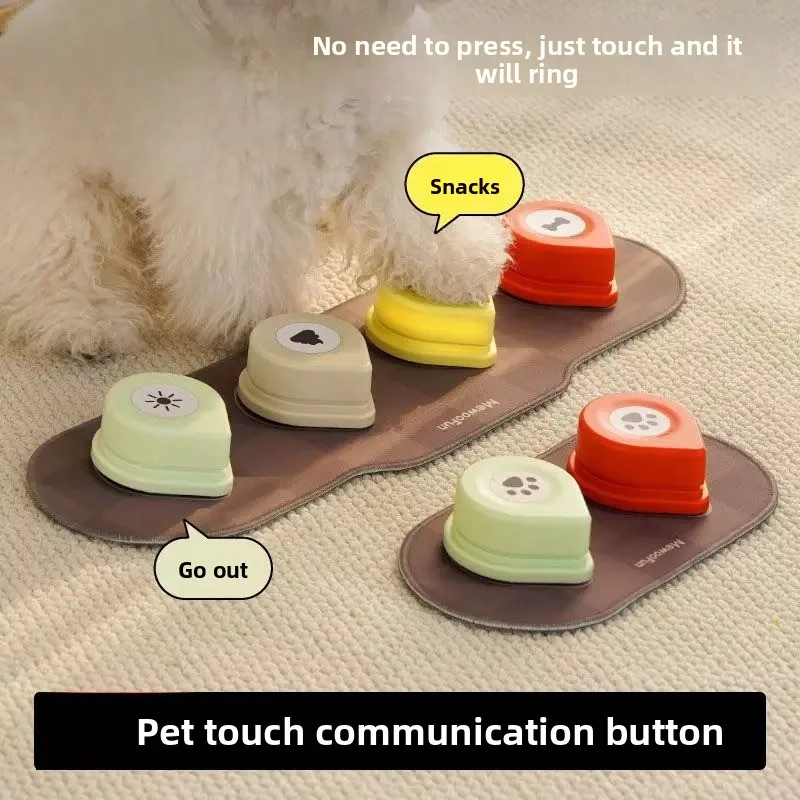 Pet Communication Button Recordable Voice Training Toy Cat Dog Interactive Sound Learning Aid Play Buzz Talk ZHAYA