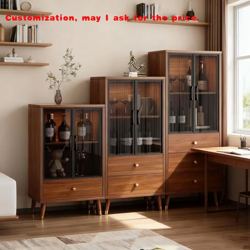 

custom.-Style Modern Minimalist-Space Red Wine Display Cabinet Living Room - Wall-Mounted, Glass-Door, Home-Use