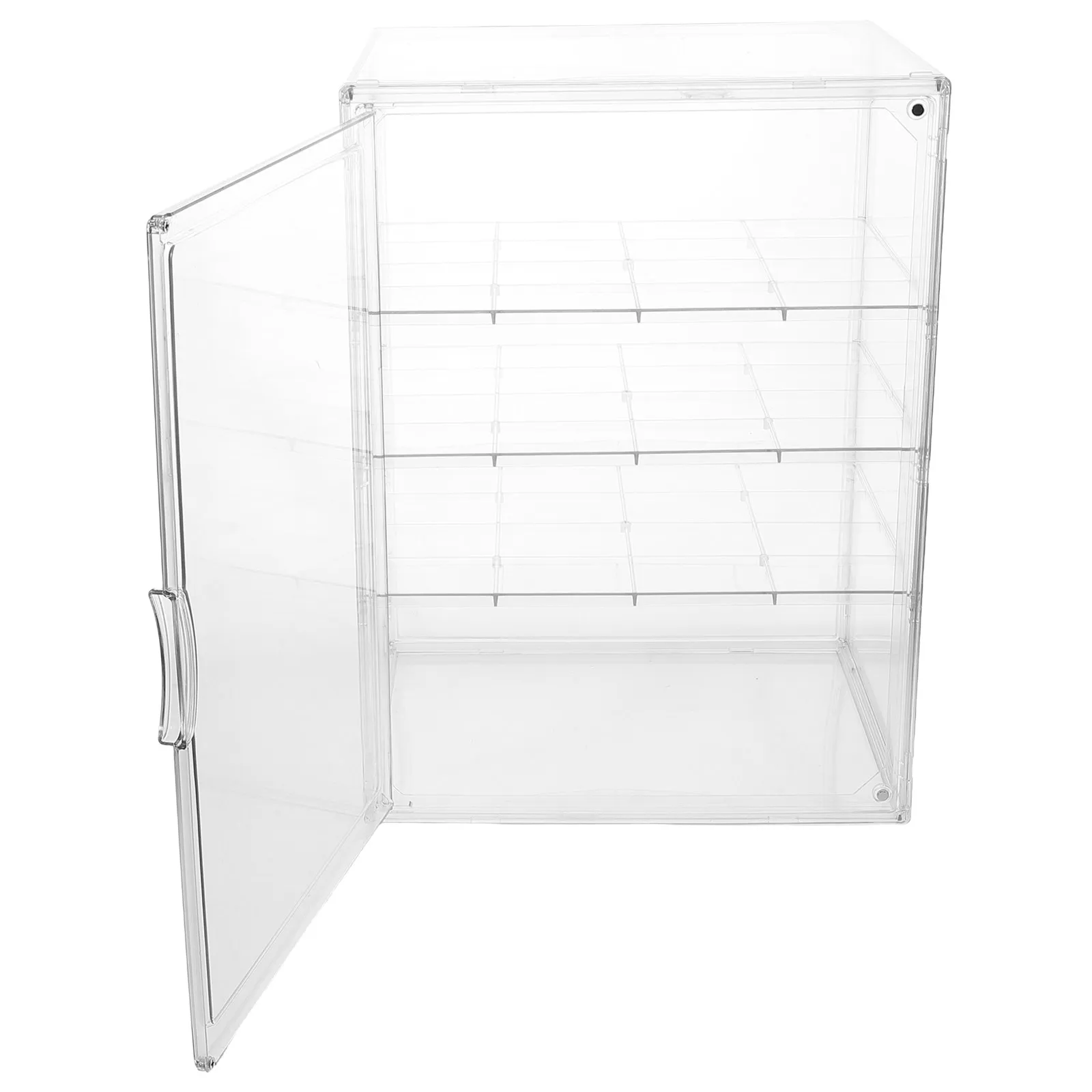 4 Tier Clear Pastry Display Case Adjustable Countertop Bakery Cabinet for Cakes Muffins Cookies Bread