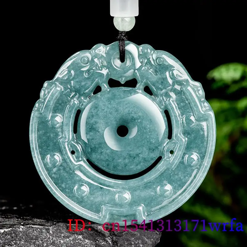 Niebieski Myanmar jadeit wisiorek w kształcie smoka naszyjnik prawdziwa biżuteria naturalny birmański Jade luksusowe akcesoria Choker rzeźbiony Amulet