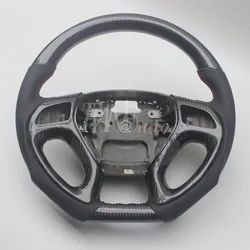 Replacement Real Carbon Fiber Steering Wheel with Leather for Hyundai IX35 2009-2015
