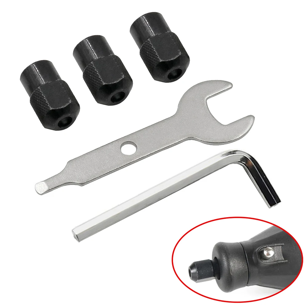 Chuck Nut Set 3pcs for Mini Drill M8X0.75mm Rotary Tool Accessories with 2 Wrenches Suitable for Most Electric Grinders