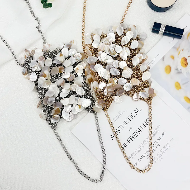 

Handcrafted Tassel Handbag Mermaid Ocean Beach Vacation Style Women's Chain Purse Casual Minimalist Style Open Top