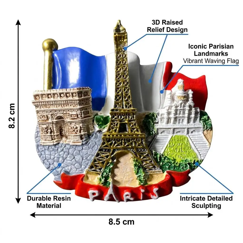 Europe France 3D Fridge Magnet Tourist Souvenirs Refrigerator Magnetic Stickers Travel Collection Gift
