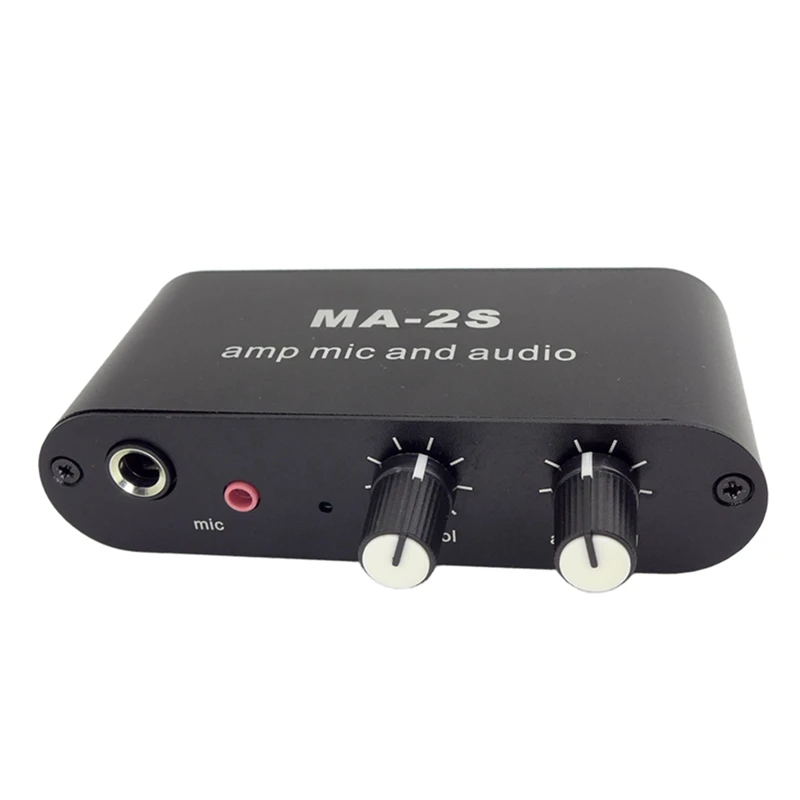 3.5mm Condenser Microphone Amplifier Headphone Amplifier Music Audio Preamplifier Mixing Board MA-2S-ABAM