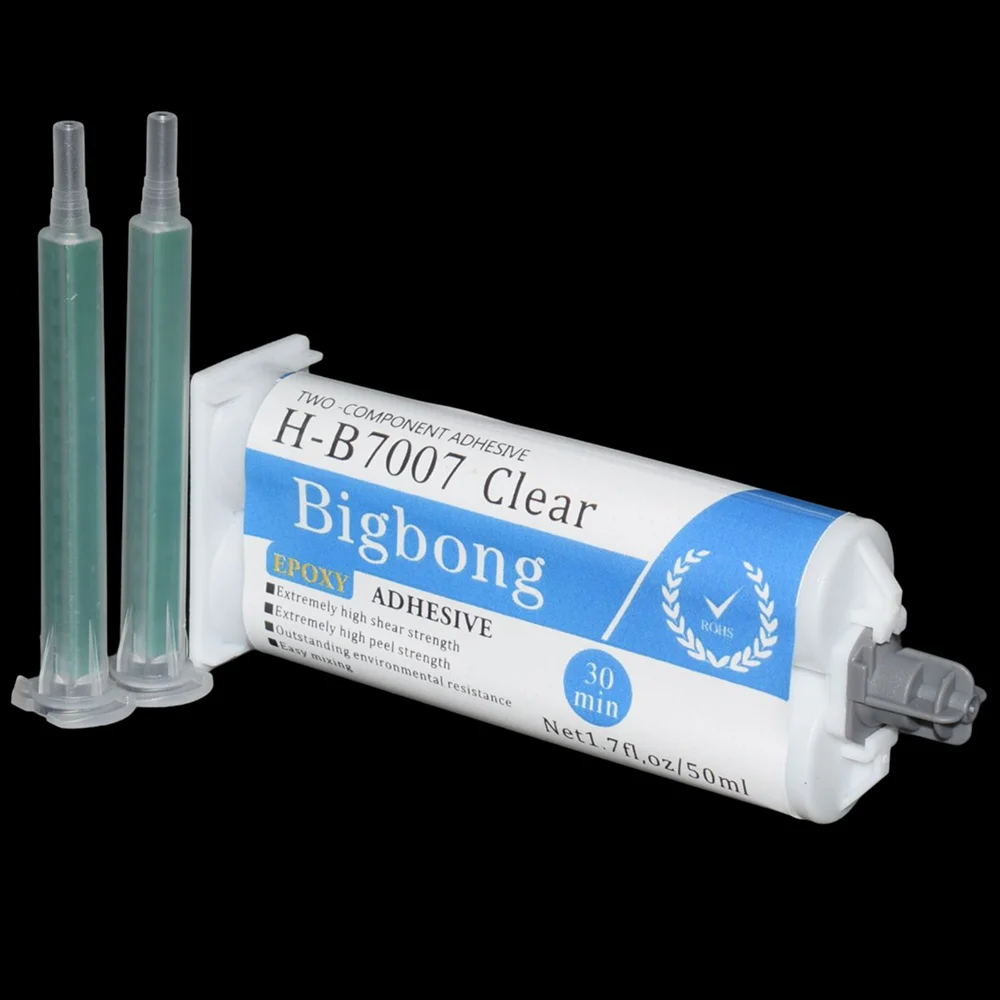 

50ml AB Glues Transparent 1:1 Epoxy Resin Structural Glue with 2pcs Mixing Nozzles for Plastic Metal Ceramic Wood Glass Bonding