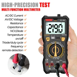 Aicevoos 디지털 멀티미터 TRMS 자동 범위 DC AC 전압 테스터, 옴 미터 커패시터, 전기 전문 멀티미터, NCV 온도