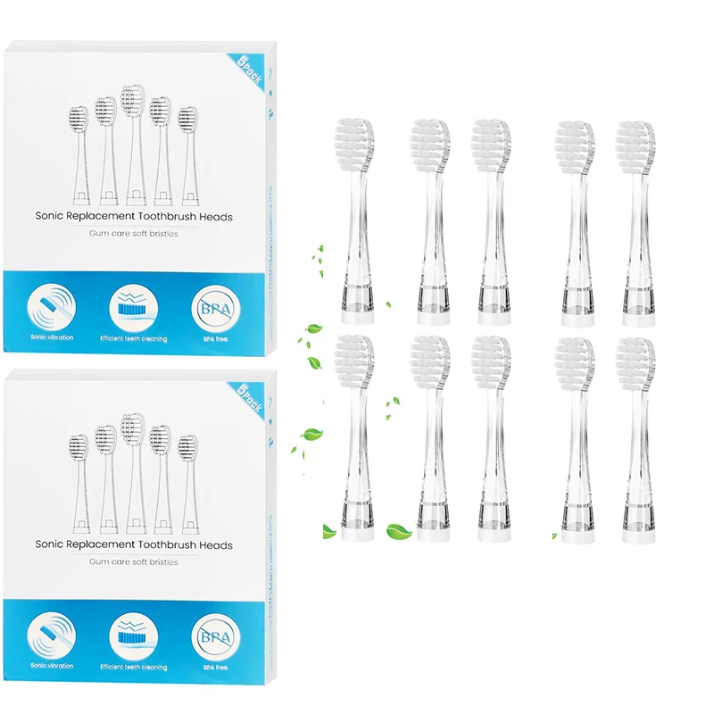 10 Packs Baby Toothbrush Replacement Heads Compatible with Seago SG513/SG977/SGEK6 Kids Electric Toothbrush Gentle Clean Teeth