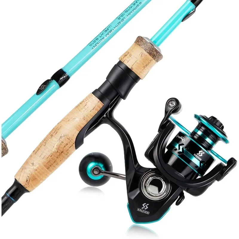 

Fishing Rod and Reel Combo, Stainless Steel Guides Pole with Spinning for Freshwater Saltwater