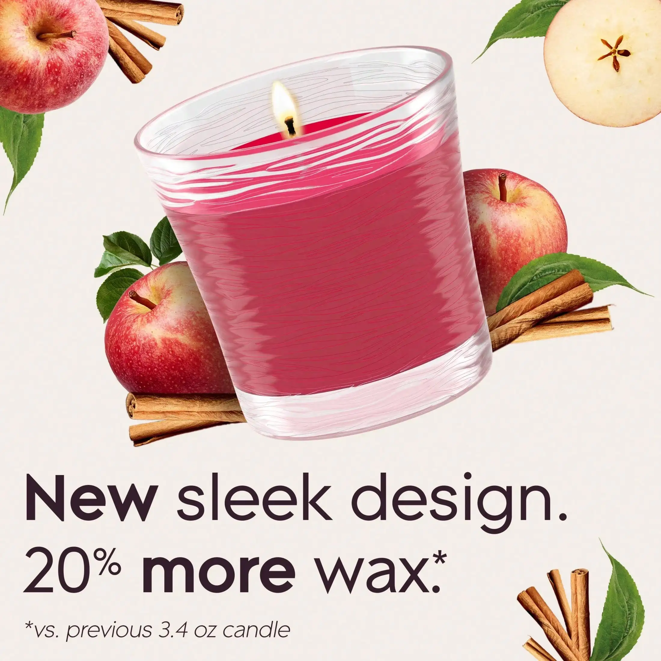 2 Count Single Wick Jar Scented Candles Apple Cinnamon 8.16Oz Long Lasting Aroma Candle Fall Home Decor Thanksgiving Holiday Gift view 3