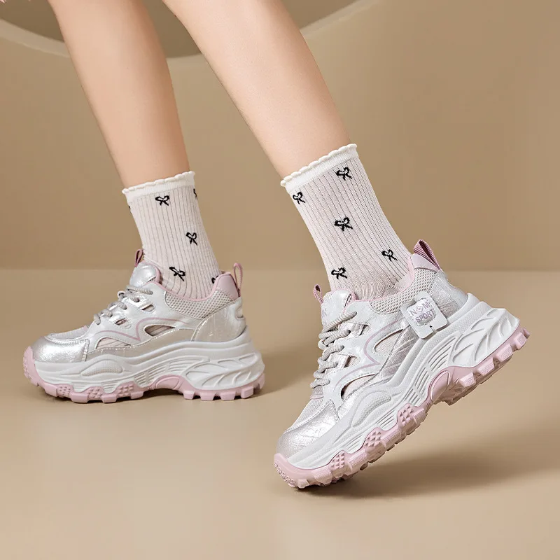

Sports Sandals Women's 2026 Summer New Thick Sole Heightening Casual Shoes Hollow Mesh Breathable Women's Outdoor Commuting Shoe