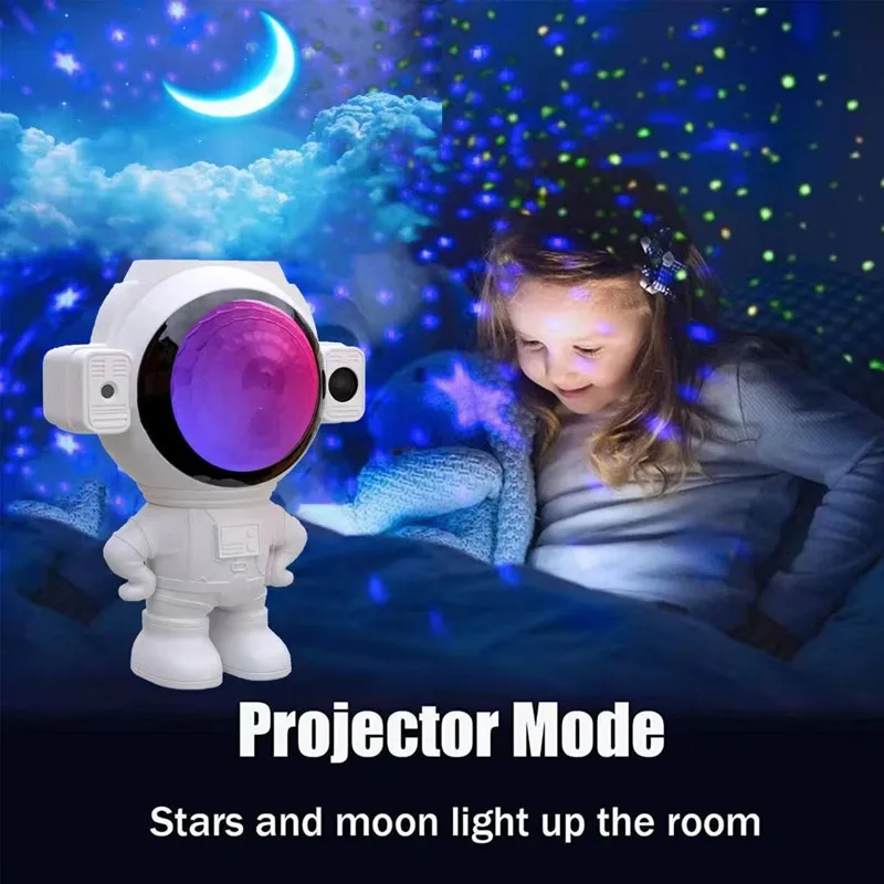 Proyector de astronauta, cielo estrellado, Galaxia, estrellas, luz nocturna, lámpara LED para dormitorio, decoración de habitación, luz nocturna