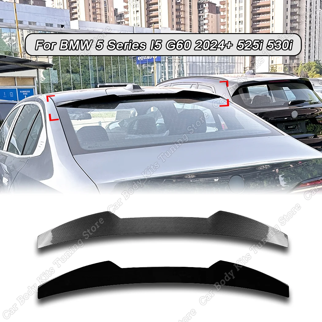 

Car Rear Roof Spoiler Splitter Wing Tail Wing Window Extension Kit Tuning For BMW 5 Series I5 G60 2024+ 525i 530i Gloss Black