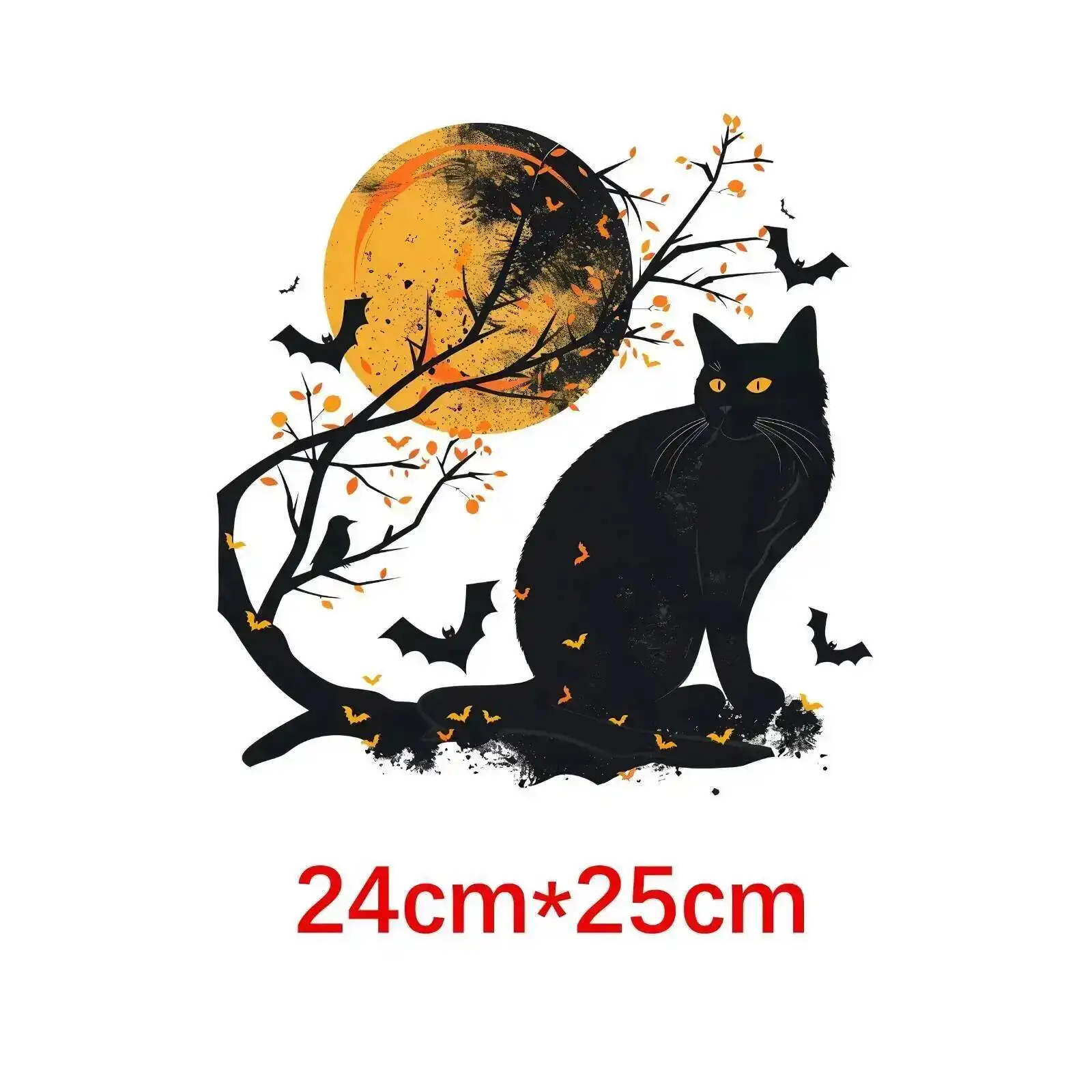 25cm Punk Style Mysterious Night Moon Iron On Heat Transfer Stickers For Ironing Transfers For Clothing Diy Clothes Appliques
