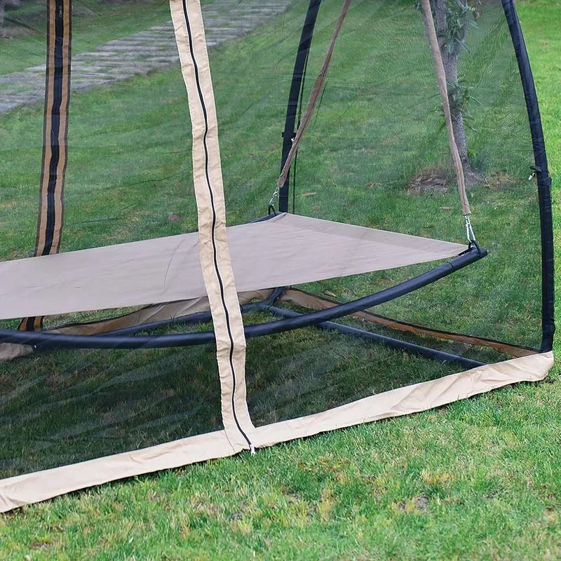 Outdoor Swing Bed: Relax In Style With A Luxurious Oxford Cloth Hammock And Iron Frame