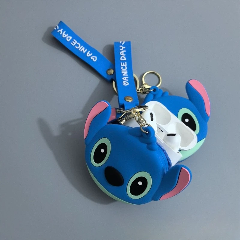Disney Stitch Kawaii three-dimensional shape school bag decoration pendant change headphone storage bag girlfriend holiday gifts