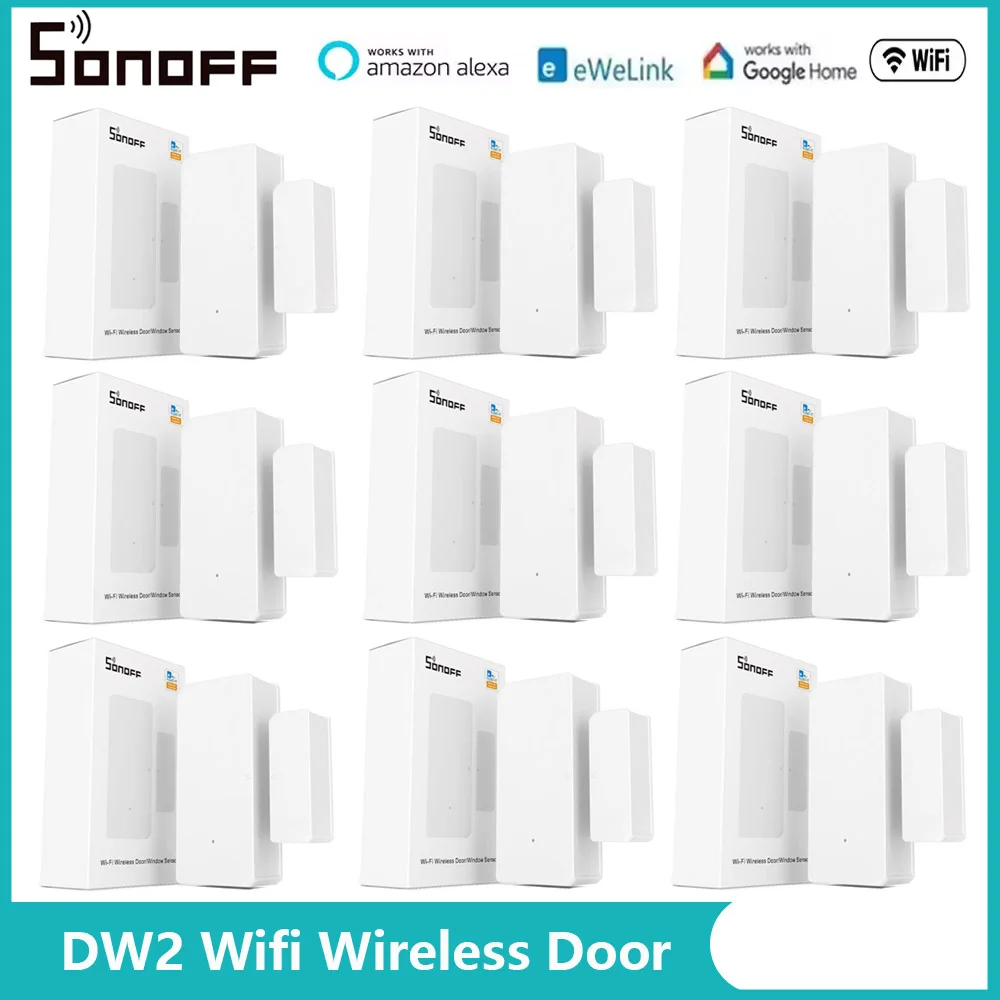 Sonoff DW2 Smart Home Security e-WeLink WiFi Door and Window Alarm Remote Intelligent Linkage WiFi Switch with Alexa Google Home
