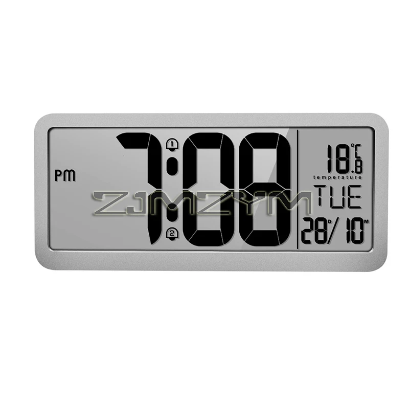 14 Inch Large Screen LCD Wall Clock TEMP Week Table Clock Multi-Function 24H Electronic Alarm Clock