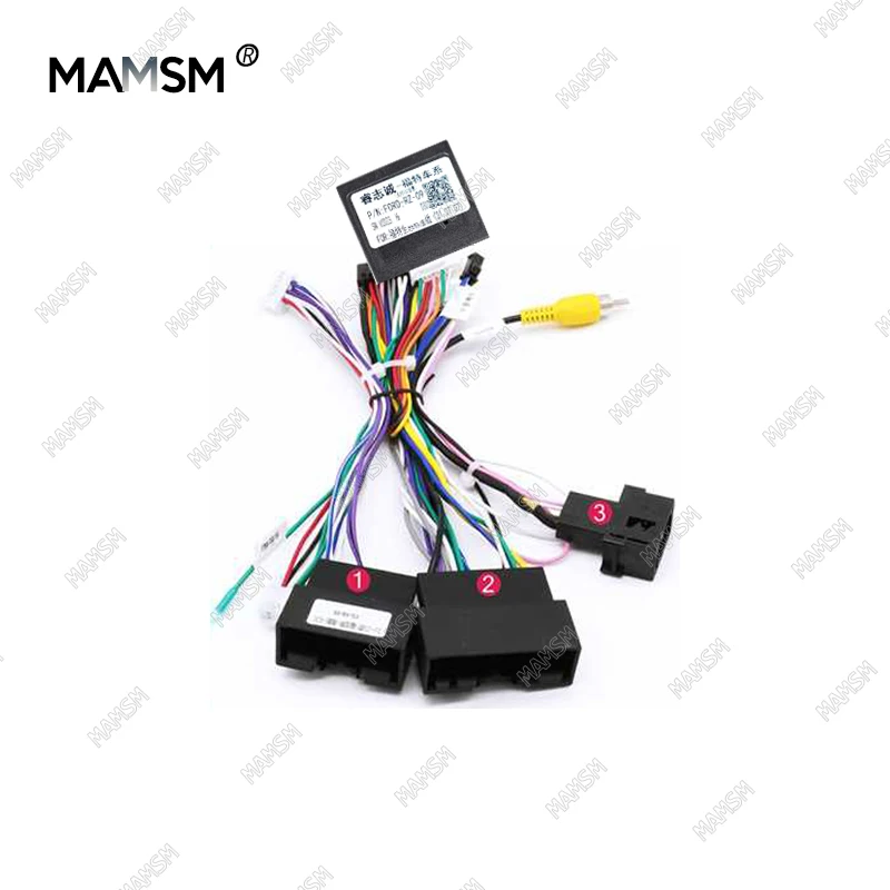 MAMSM Car 16pin Harness Adapter Canbus Decoder For Ford Fiesta Focus Fusion Escape Ranger Android Radio Power Cable FORD-RZ-09