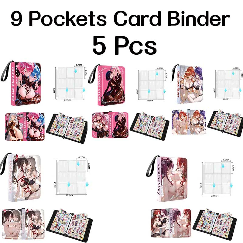 

Newest 9 Pocket Card Binder Goddess Story Collection Card Book Beautiful Waifu Album Toy Kawaii Cartoon Hobby Gift